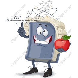 Whimsical Book Character with Apple