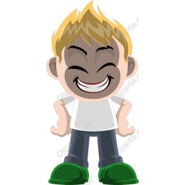Cheerful Cartoon Boy