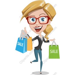 Cheerful Shopping Woman