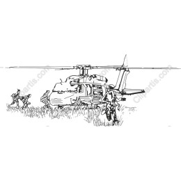 Military Helicopter Line Art