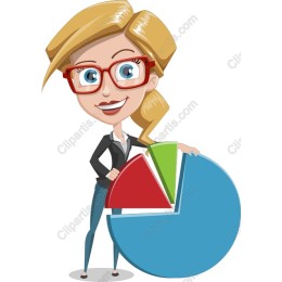 Cheerful Business Character with Pie Chart