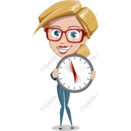 Cheerful Clock Character