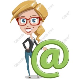 Stylish Businesswoman with '@' Symbol