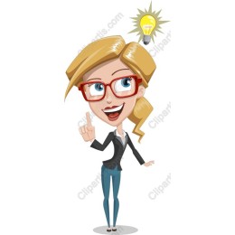 Confident Businesswoman with Innovation Light Bulb