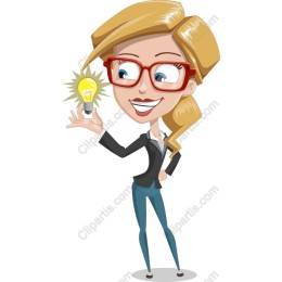 Innovative Businesswoman with Light Bulb