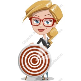 Empowered Focus: Businesswoman with Bullseye