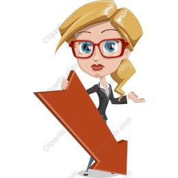 Businesswoman Downward Arrow
