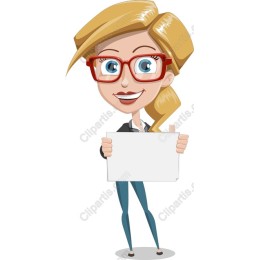 Professional Woman Holding Blank Sign