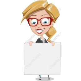 Cheerful Woman - Blank Sign Holder
