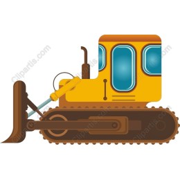 Colorful Cartoon Bulldozer
