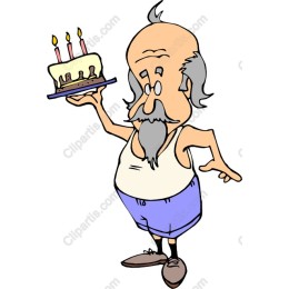 Cheerful Old Man Birthday Celebration