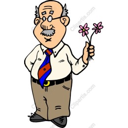 Charming Elderly Man with Flowers