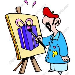Whimsical Painter Creating a Gift
