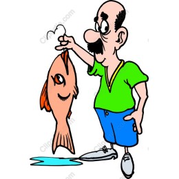 Playful Fisherman Cartoon