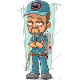 Pest Control Technician Cartoon