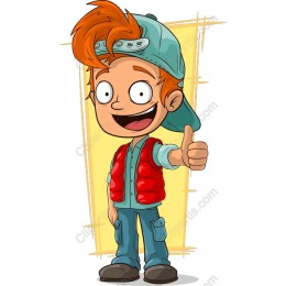 Cheerful Thumbs Up Boy
