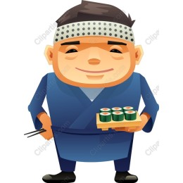 Cheerful Sushi Chef