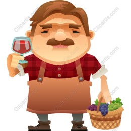 Vintner with Wine and Grapes