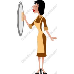 Elegant Retro Cleaning Woman