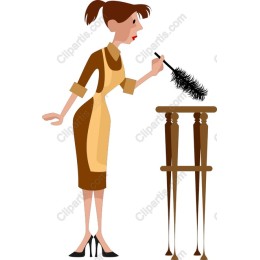 Elegant Cleaning - Woman with Feather Duster