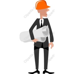Professional Construction Worker with Blueprints