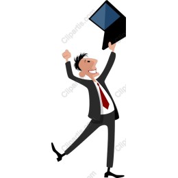 Dynamic Celebratory Businessman