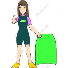 Cheerful Water Sports - Young Woman with Surfboard