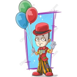 Cheerful Clown with Balloons