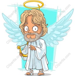 Whimsical Angel with Harp