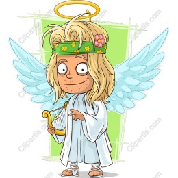 Whimsical Angel with Harp