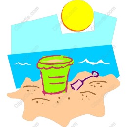 Cheerful Beach Bucket and Spade