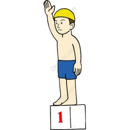 Young Swimmer Victory Podium