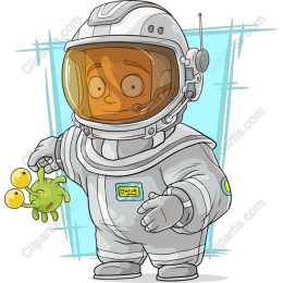 Charming Astronaut with Alien
