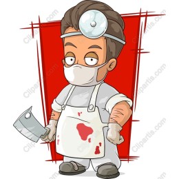 Cartoon Doctor with Cleaver