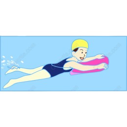 Swimmer on Flotation Device