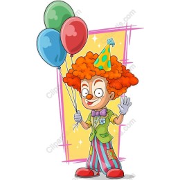 Cheerful Clown with Balloons