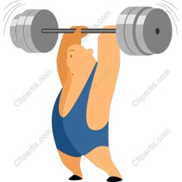 Dynamic Cartoon Weightlifter