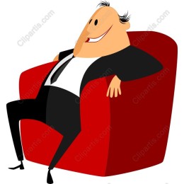 Confident Businessman in Red Chair