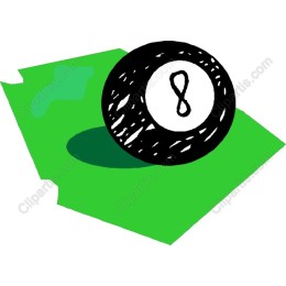 Eight-Ball on Green Billiard Table