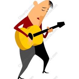 Vibrant Musician Playing Guitar
