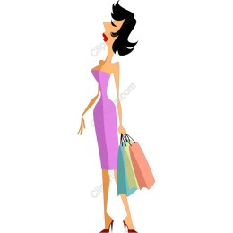 Elegant Fashionista with Shopping Bags