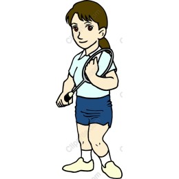 Dynamic Young Girl Tennis Player