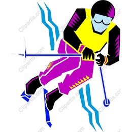 Vibrant Skiing Action