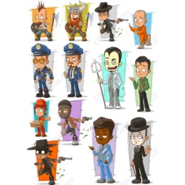 Eclectic Character Set - 12 Unique Cliparts