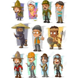 Character Exploration Clipart Bundle - Cartoon Characters