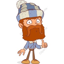 Playful Bearded Winter Character
