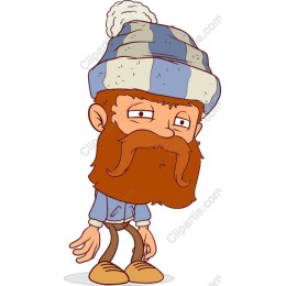 Whimsical Bearded Man in Beanie