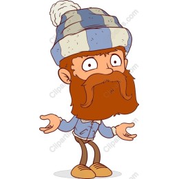 Quirky Bearded Character in Beanie