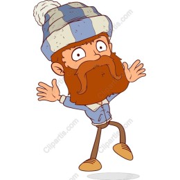 Whimsical Cartoon Bearded Man