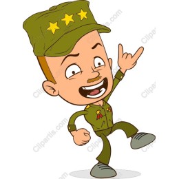 Cheerful Cartoon Soldier